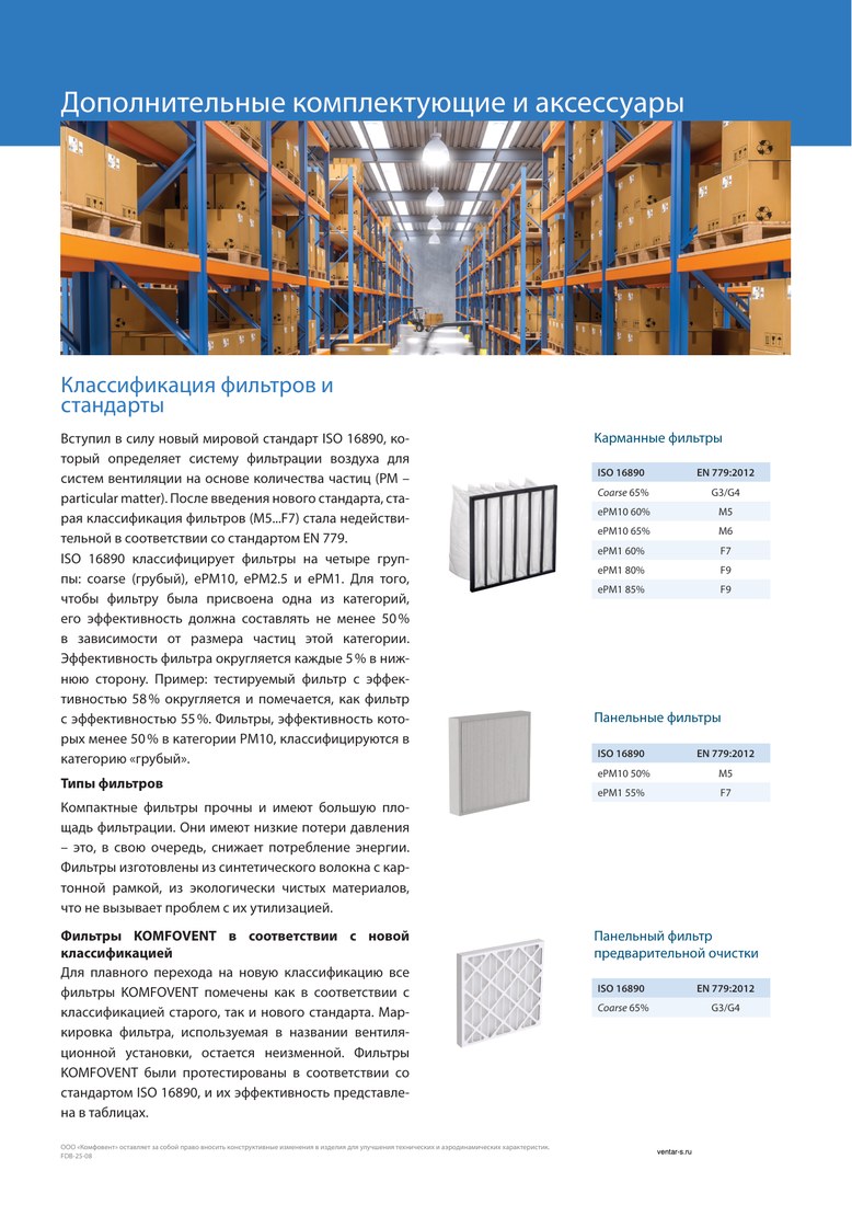 Фильтр к вентустановке Komfovent класса M5, размер 800-400-46